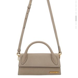 Jacquemus Grey 'Le Chiquito Long' Clutch.